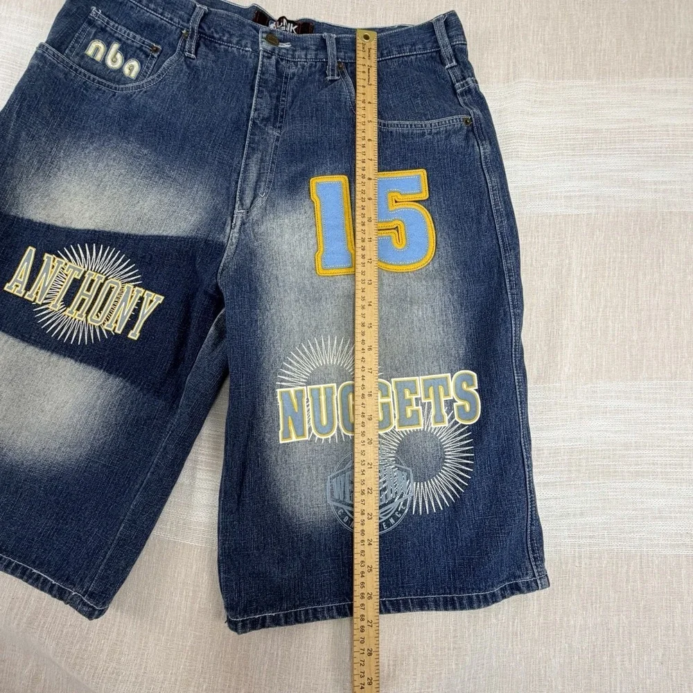 Vintage UNK Denim NBA Men's Shorts Denver Nuggets Carmelo Anthony #15 Baggy Y2K